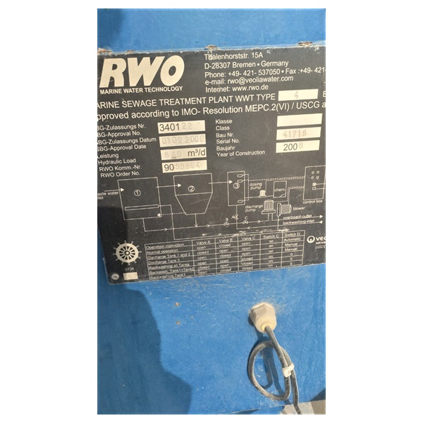 RWO MARINE SEWAGE TREATMENT PLANT – Ship Spares india Abhi Marine